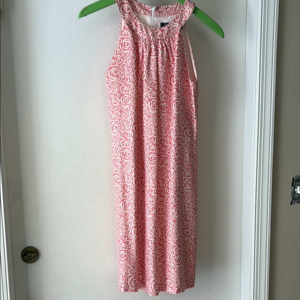 Vineyard Vines Pink and White Midi Dress